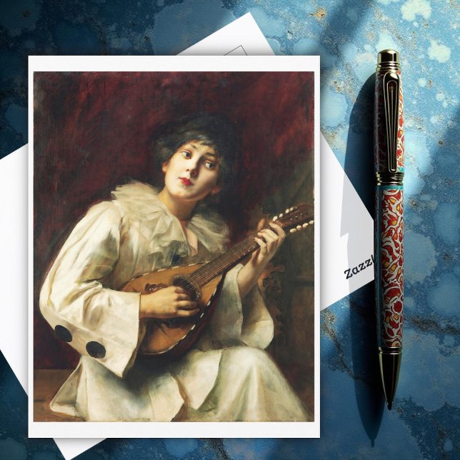 Pierette Playing The Lute by Paul De La Boulaye Postcard (Creator Uploaded)