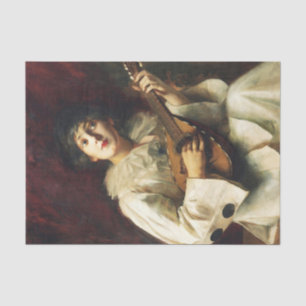 Pierette Playing The Lute by Paul De La Boulaye Tissue Paper