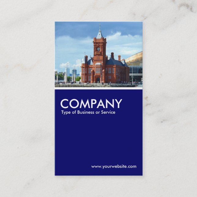 Pierhead Building, Cardiff Bay - Deep Navy Blue Business Card (Front)