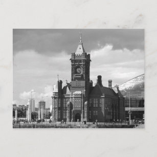 Pierhead Building, Cardiff, Wales, UK (B&W) Postcard