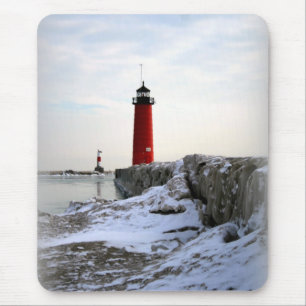 Pierhead Lighthouse, Kenosha Wisconsin Mouse Mat