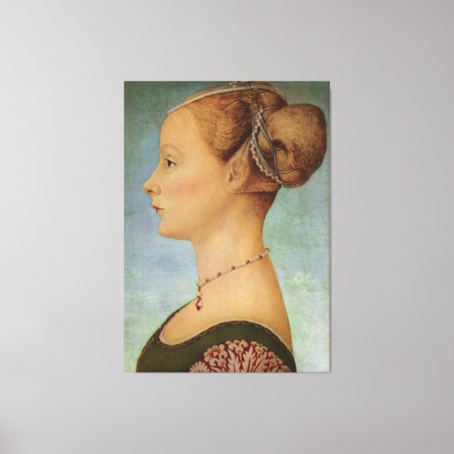 Piero del Pollaiuolo, Portrait of a Young Woman Canvas Print (Front)