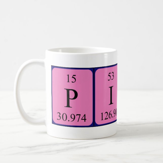Piero periodic table name mug (Left)