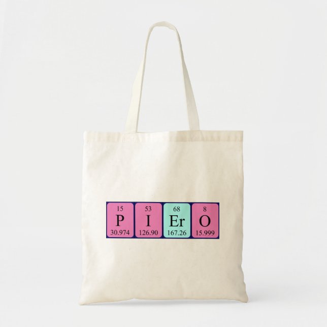 Piero periodic table name tote bag (Front)
