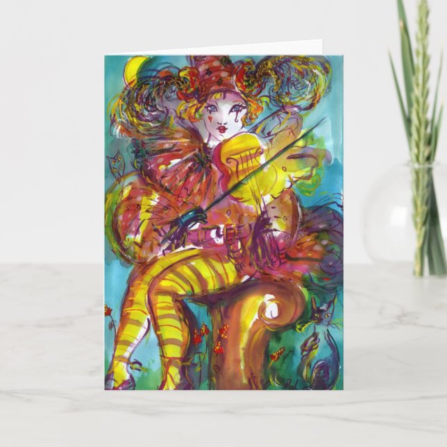 PIERO / Venetian Carnival Night Holiday Card (Front)