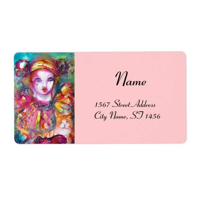 PIERO  WITH CAT 2  red pink purple yellow white (Front)