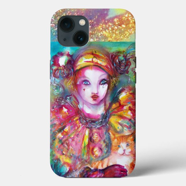 PIERO WITH CAT / Venetian Masquerade Masks Case-Mate iPhone Case (Back)