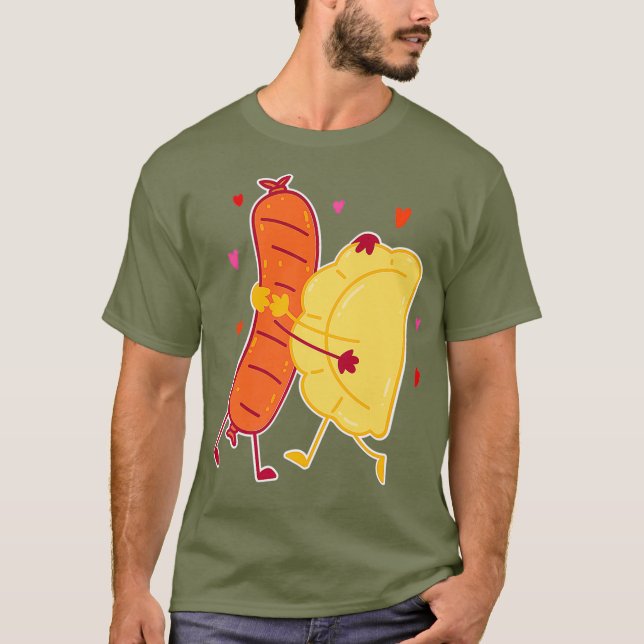 Pierogi And Kielbasa Polish Food I Funny Food T-Shirt (Front)