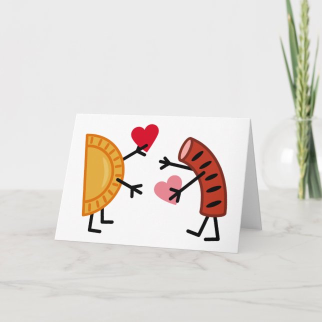 Pierogi & Kielbasa - Cute Valentine's Day Holiday Card (Front)