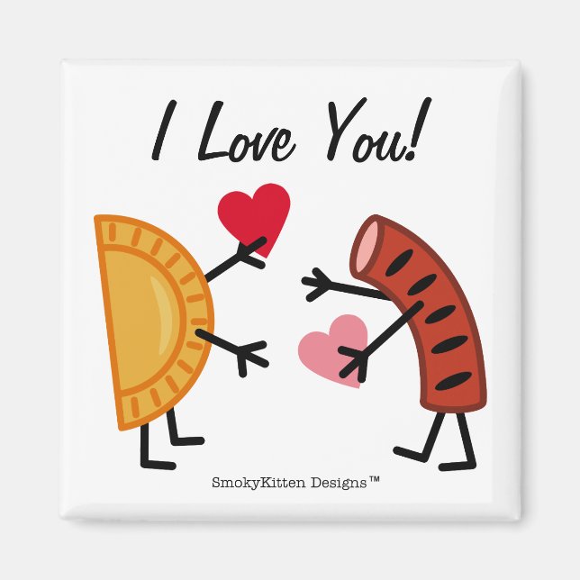 Pierogi & Kielbasa - I Love You! (customisable) Magnet (Front)