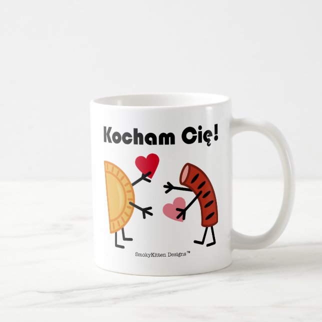 Pierogi & Kielbasa - Kocham Cie! (I Love You!) Coffee Mug (Right)
