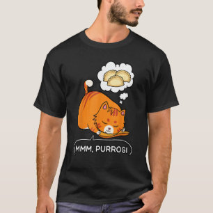 Pierogi Maker Filled Dumplings Polish Cuisine Cat T-Shirt
