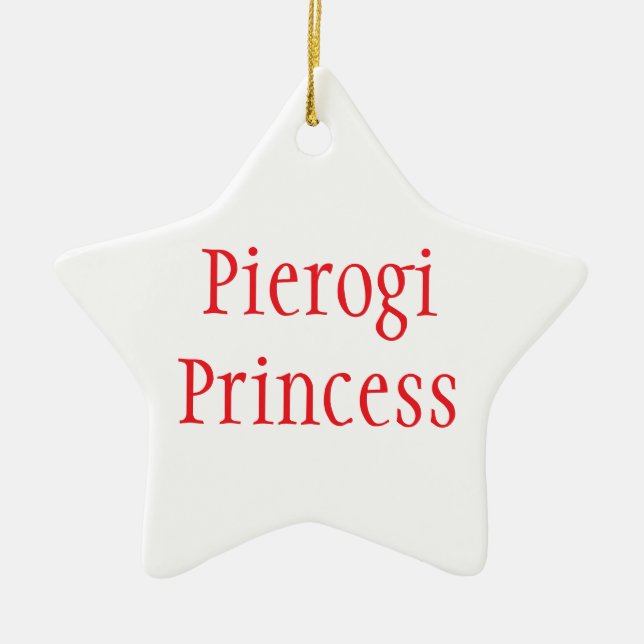 "Pierogi Princess - Merry Christmas 2024" Ceramic Tree Decoration (Front)