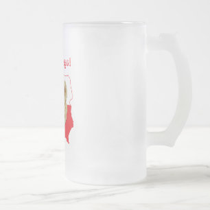 Pierogi Smacznego Polish Map Frosted Glass Beer Mug