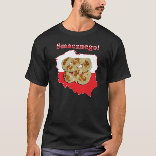 Pierogi Smacznego Polish Map T-Shirt (Front)