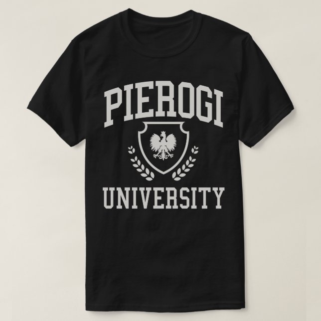 Pierogi University Dyngus Day Funny College Design T-Shirt (Design Front)