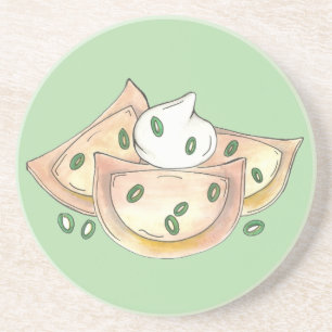 Pierogies Polish Ukrainian Dumplings Pierogi Food Coaster