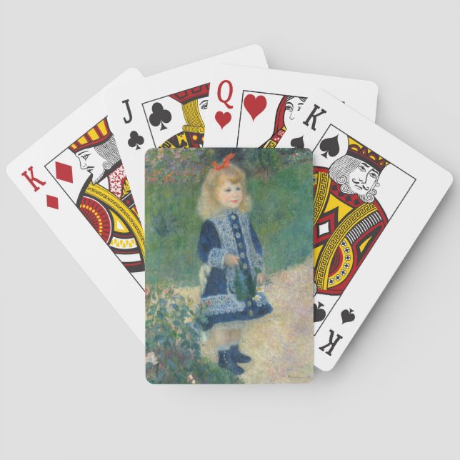 Pierre A Renoir | A Girl with a Watering Can Playing Cards (Back)