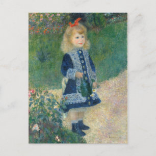 Pierre A Renoir   A Girl with a Watering Can Postcard