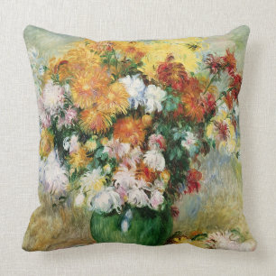 Pierre A Renoir   Bouquet of Chrysanthemums Cushion