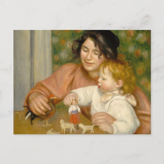 Pierre A Renoir | Child with Toys Postcard (Front)