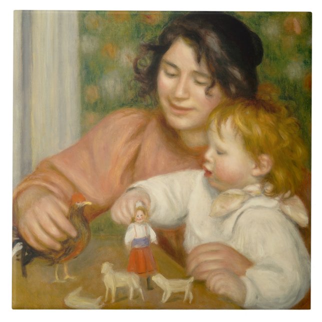 Pierre A Renoir | Child with Toys Tile (Front)