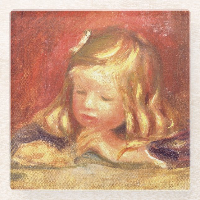 Pierre A Renoir | Coco at the Table  Glass Coaster (Front)
