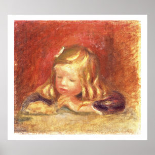 Pierre A Renoir Coco at the Table Poster