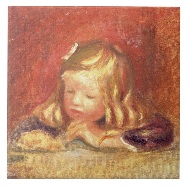 Pierre A Renoir | Coco at the Table  Tile (Front)