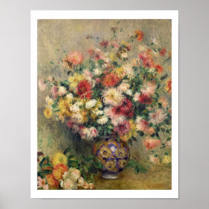 Pierre A Renoir Dahlias Poster