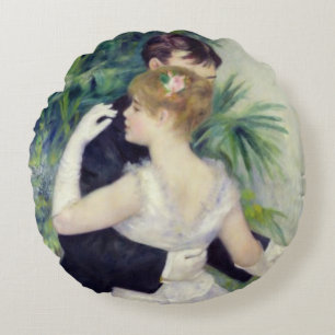 Pierre A Renoir   Dance in the City Round Cushion
