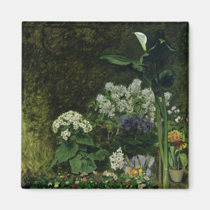 Pierre A Renoir   Flowers in a Greenhouse Magnet