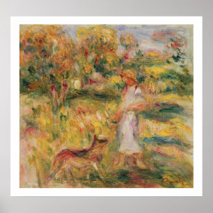 Pierre A Renoir Landscape with the artist's wife Poster
