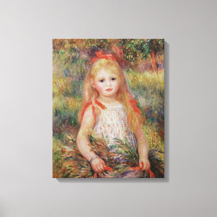 Pierre A Renoir   Little Girl Carrying Flowers Canvas Print