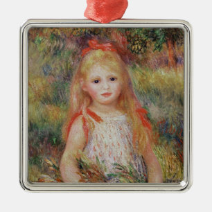 Pierre A Renoir   Little Girl Carrying Flowers Metal Tree Decoration