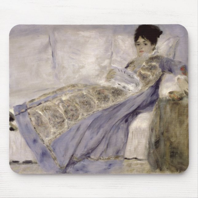 Pierre A Renoir | Madame Monet on a Sofa Mouse Mat (Front)
