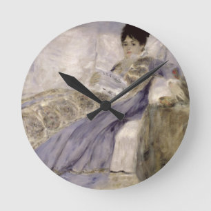Pierre A Renoir Madame Monet on a Sofa Round Clock