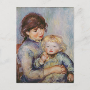 Pierre A Renoir   Maternity, Child with a biscuit Postcard