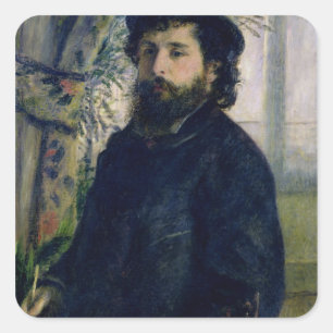 Pierre A Renoir   Portrait of Claude Monet Square Sticker