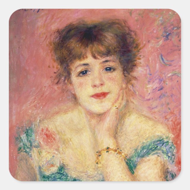 Pierre A Renoir | Portrait of Jeanne Samary Square Sticker (Front)
