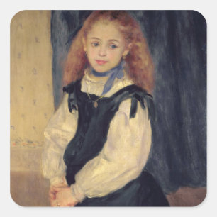 Pierre A Renoir   Portrait of Mademoiselle Legrand Square Sticker