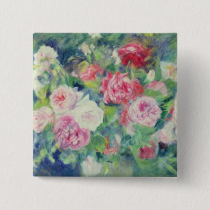 Pierre A Renoir Roses 2 15 Cm Square Badge