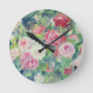 Pierre A Renoir Roses 2 Round Clock