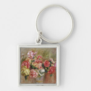 Pierre A Renoir Roses in a Sevres vase Key Ring