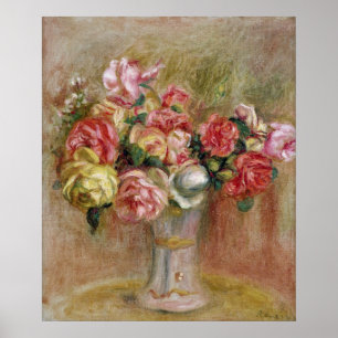 Pierre A Renoir Roses in a Sevres vase Poster
