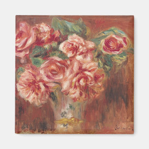 Pierre A Renoir Roses in a Vase Magnet