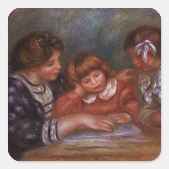 Pierre A Renoir | The Lesson Square Sticker (Front)