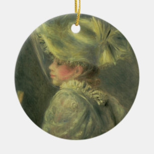 Pierre A Renoir   The White Hat Ceramic Tree Decoration