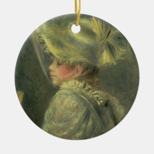 Pierre A Renoir | The White Hat Ceramic Tree Decoration (Front)
