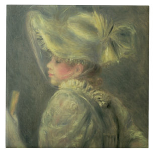 Pierre A Renoir The White Hat Tile